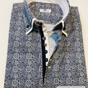 Camisa con Diseño Azul y Blanco 09